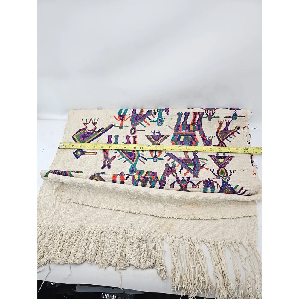 Vintage Hand Embroidered Folk Art Tapestry